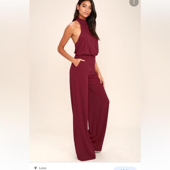 Lulus moments of life wine red healer jumpsuit size small great condition - Picture 1 of 11